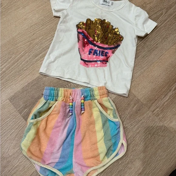 Lola + The Boys |  Rainbow terry Shorts - Picture 3 of 9